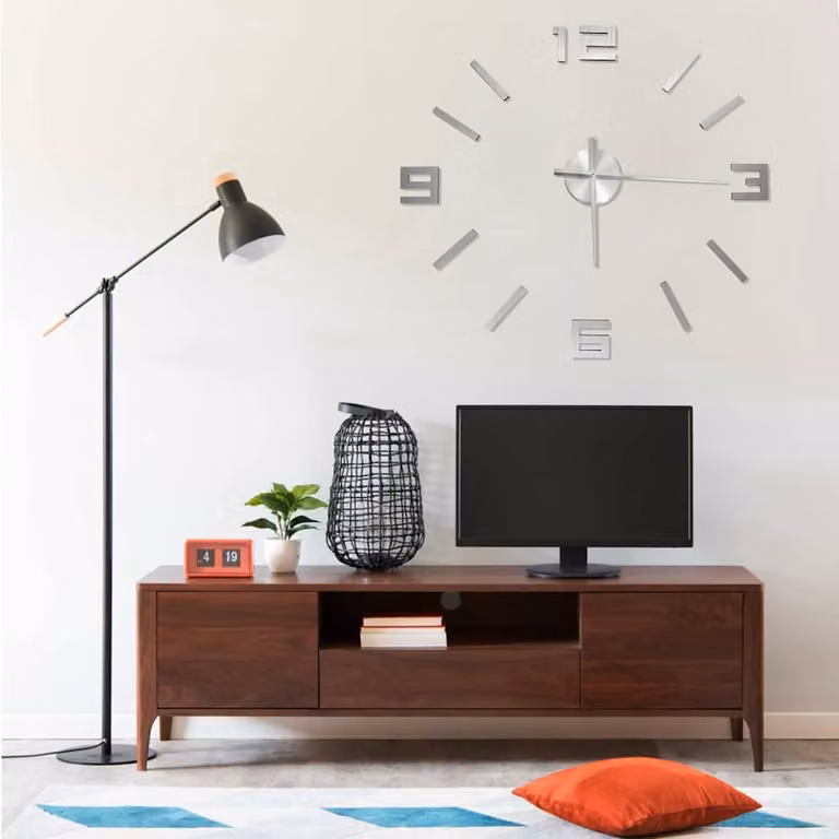 Orologio da Parete 3D Moderno vidaXL Argento Diametro: 100 cm