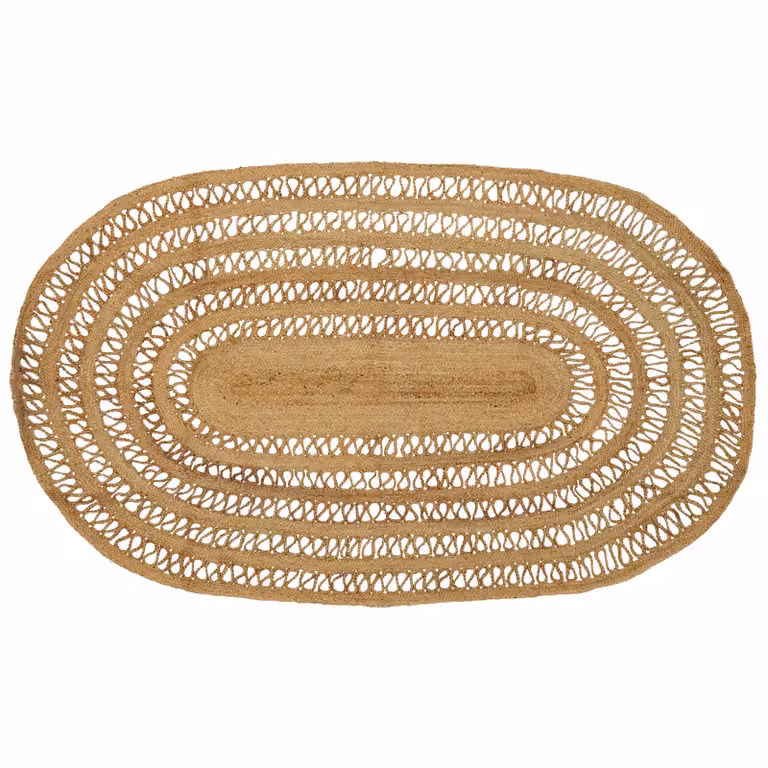 Tappeto da area rettangolare in juta vidaXL, stile moderno e naturale, beige e marrone, L 152 cm x P 245 cm
