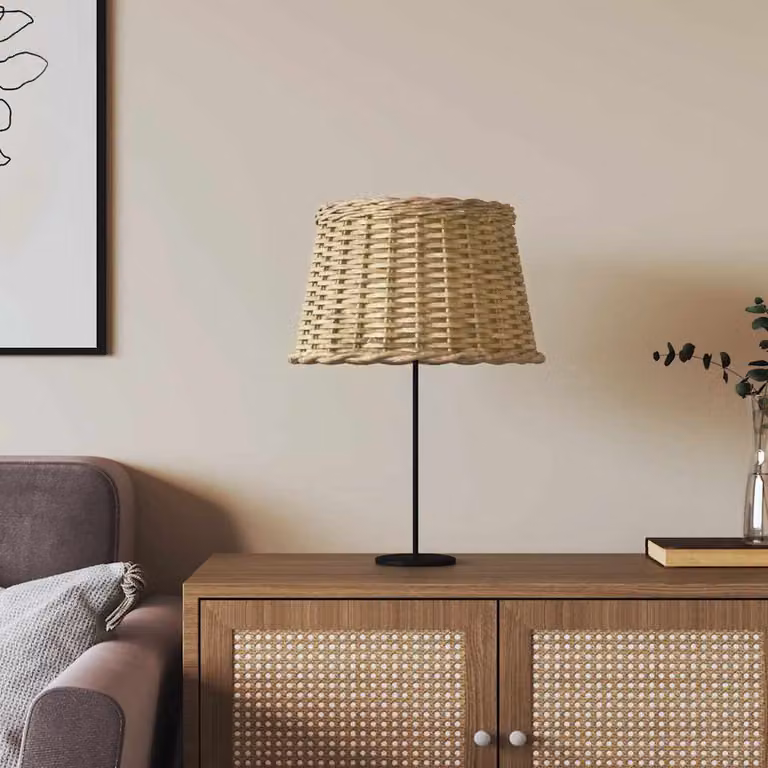 Paralume boho in rattan e metallo vidaXL colore marrone beige Ø45 x 28 cm per lampada E27