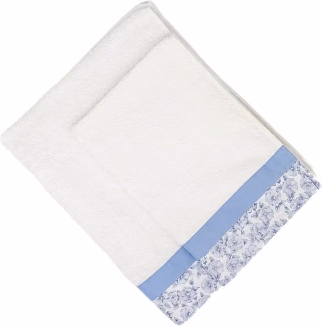 Set di 2 asciugamani Primula Ipersan in cotone bianco con bordo decorativo