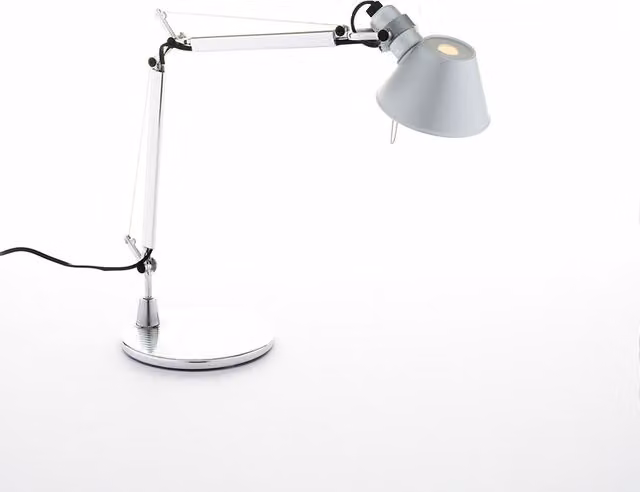 Artemide Tolomeo Micro Lampada da tavolo LED regolabile in alluminio bianco e argento con luce bianca calda