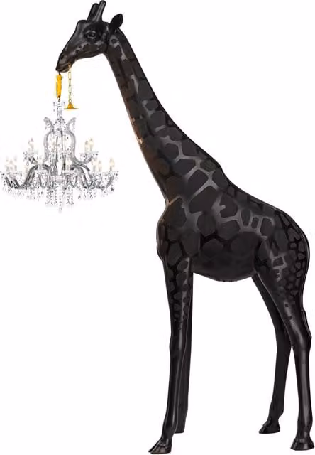 Lampada da terra Qeeboo Giraffe in Love XL multicolore in fibra di vetro e vetro, H: 265 cm, L: 120 cm, P: 40 cm
