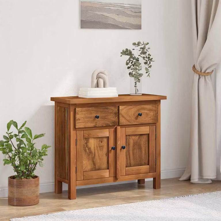 vidaXL Credenza in Legno Massello di Recupero Marrone L: 75 cm, P: 30 cm, H: 65 cm