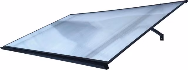 Tettoia a mansarda Starkedach Straight T-160 con telaio in alluminio antracite e rivestimento in policarbonato trasparente