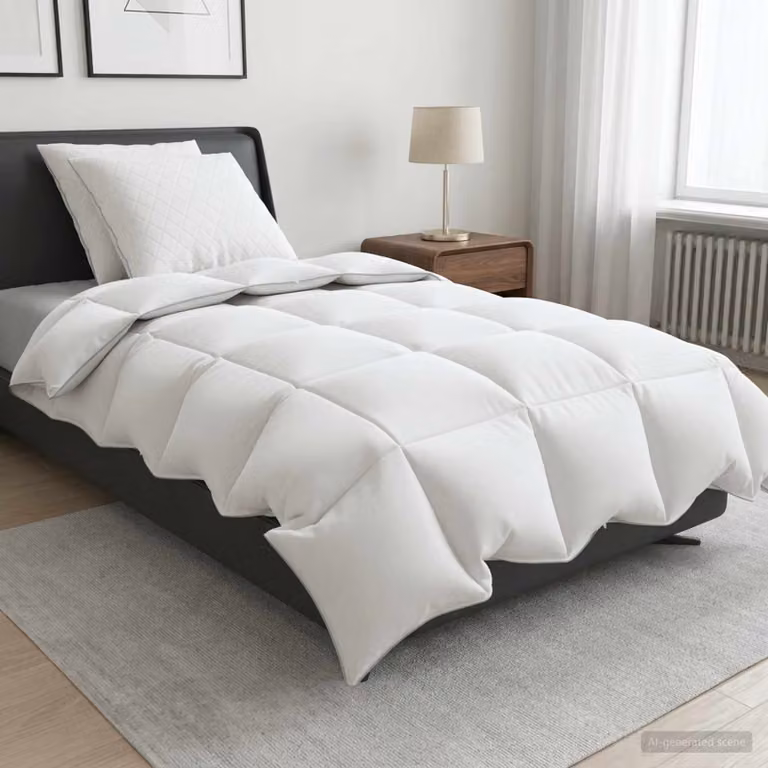 Set di 3 piumoni e cuscini vidaXL FULDA in piume d'oca e piumino, bianchi, per adulti, L: 135 cm x P: 220 cm