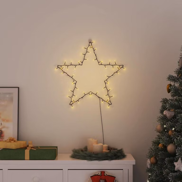 vidaXL Luci di Natale a Stella Silhouette con 80 LED Bianco Caldo