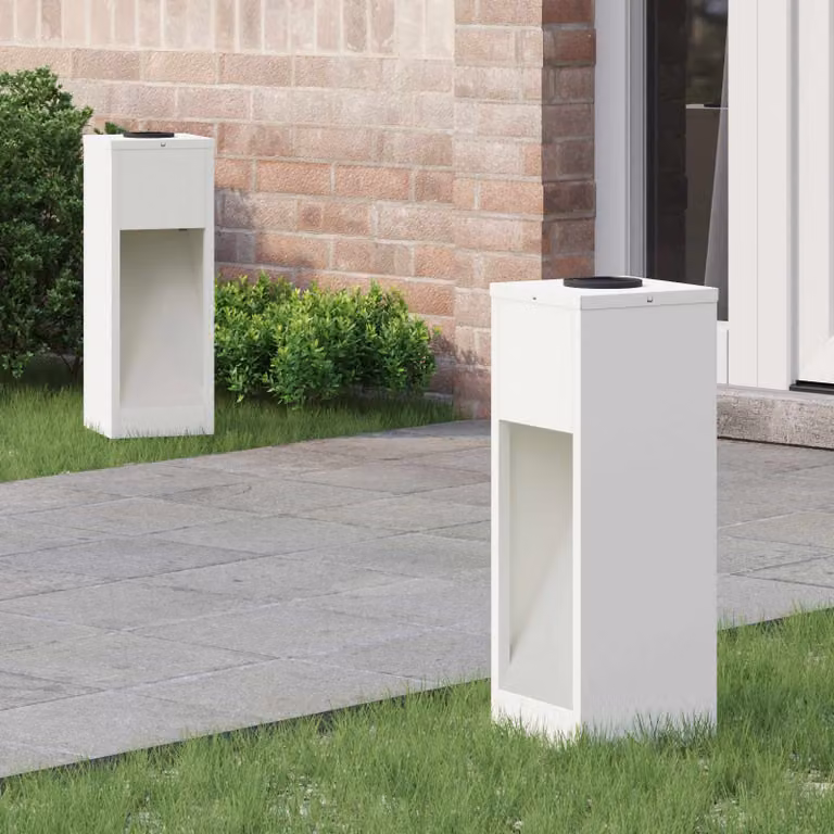 Set di 2 luci solari LED da percorso vidaXL, luce bianco caldo, L/P/H: 18 x 18 x 50 cm