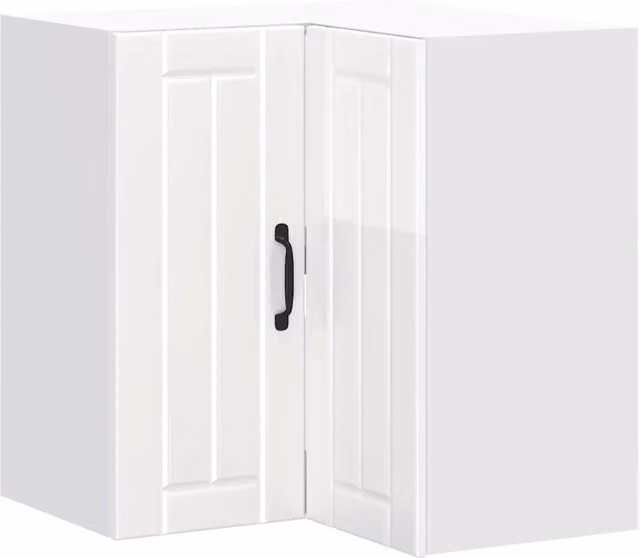 Pensile angolare da cucina moderno HELLOSHOP26 bianco lucido L/P/H: 57 x 57 x 60 cm