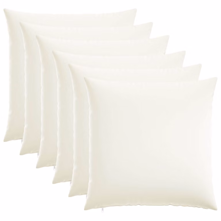 Set di 6 federe vidaXL HEERLEN bianche in poliestere, L 55 x P 55 cm