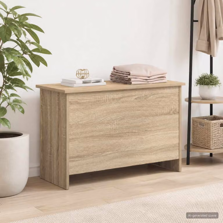 Cassa di stoccaggio moderna vidaXL in Rovere Sonoma, colore marrone e beige, L 80 cm x P 40 cm x H 50 cm