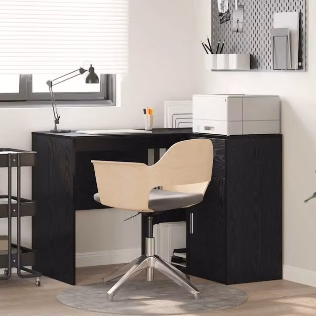 Scrivania ad angolo moderna vidaXL colore nero L: 102 cm, P: 88 cm, H: 75 cm
