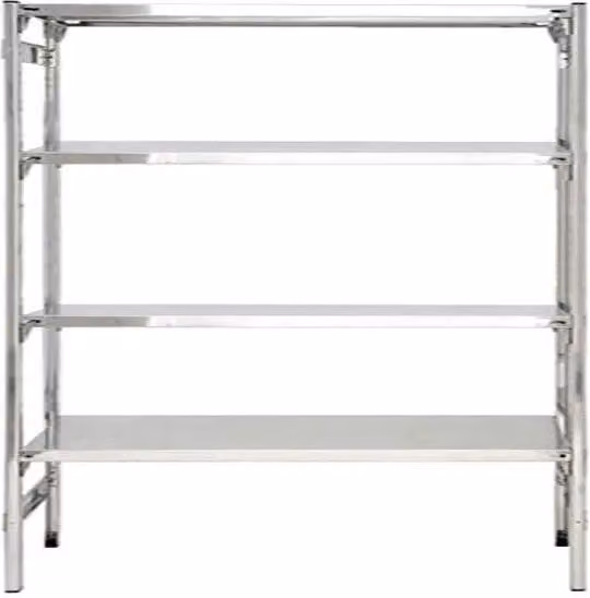 Scaffale professionale in acciaio inox argentato con ripiani regolabili CASTELLANI SHOP L: 160 cm, P: 50 cm, H: 180 cm