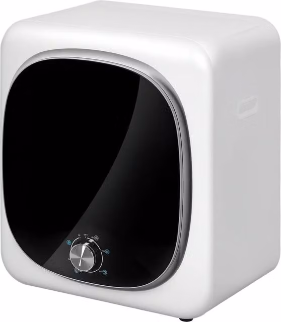 Mini Asciugatrice Portatile DESIGN IN, Carica Frontale, Capacità 4 kg, 5 Programmi, 800W, Tamburo in Acciaio Inox, Bianco