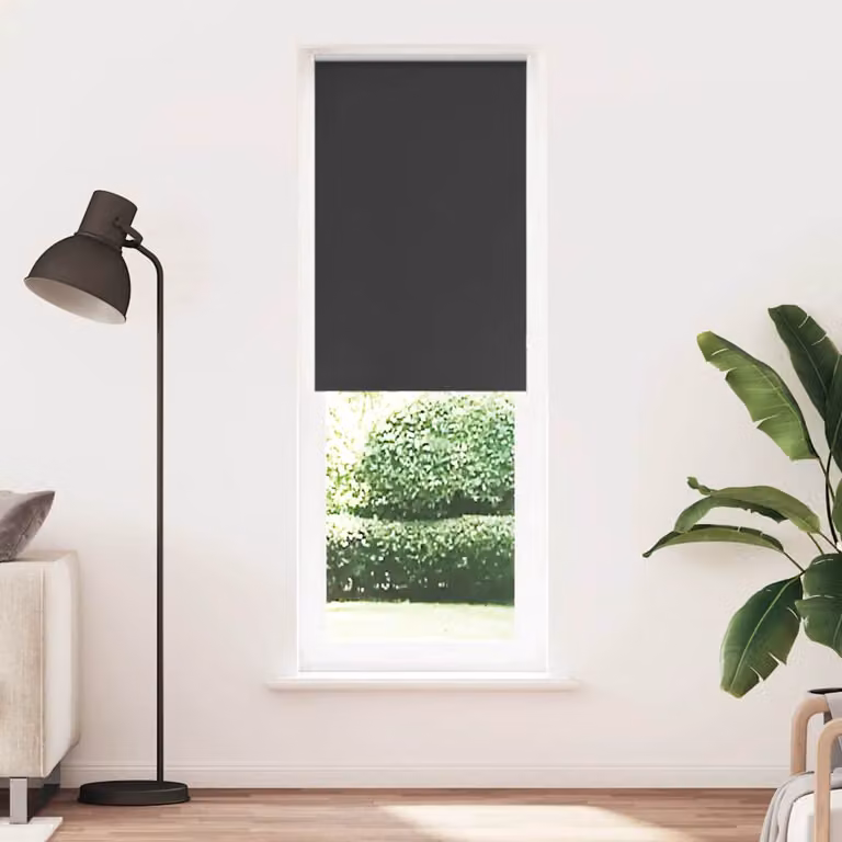 vidaXL Tenda a Rullo Oscurante Termoisolante in Poliestere, Colore Nero o Antracite, L: 70 cm, H: 210 cm