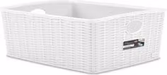 Cestino in plastica Stefanplast Elegance Bianco con maniglie L: 36 cm, P: 29 cm, H: 13 cm