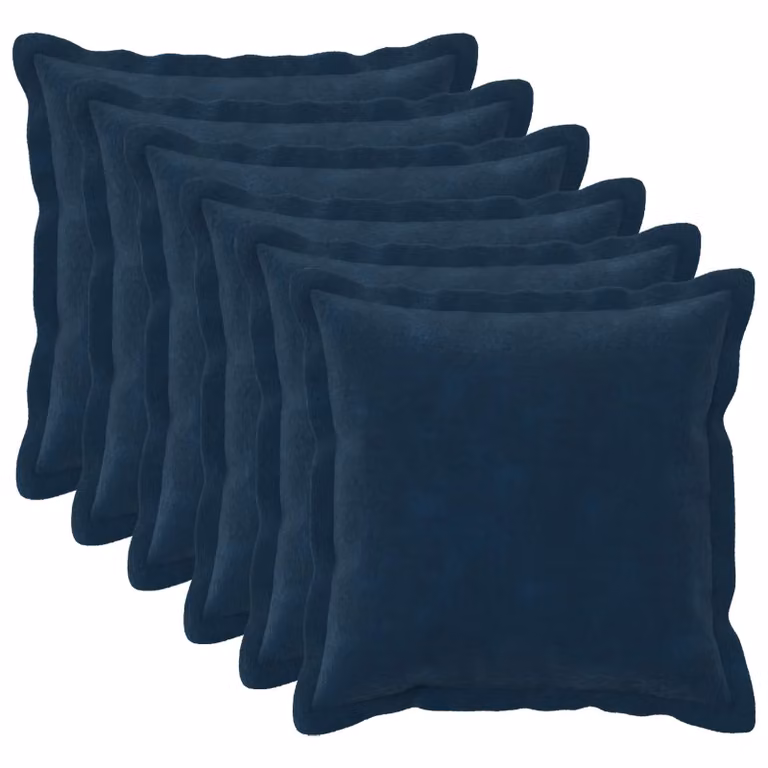 Set di 6 federe vidaXL HOUTEN blu in microfibra, L 50 x P 50 cm