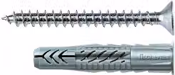 Fischer Set di tasselli universali UX in nylon grigio con viti, confezione da 8 pezzi