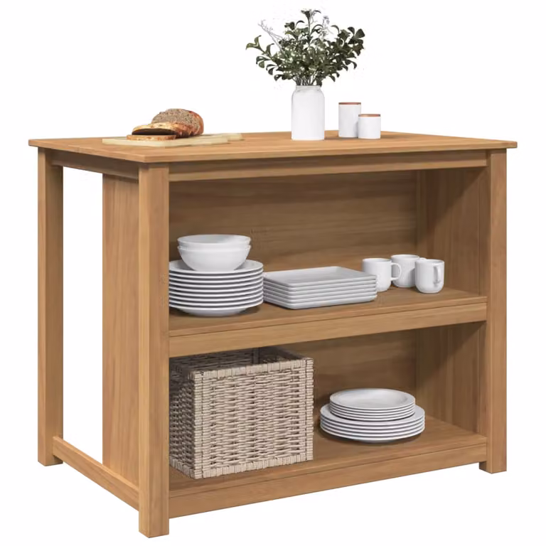 Isola da cucina vidaXL Panama in legno massello di pino color marrone L/P/H: 112 x 77 x 90 cm