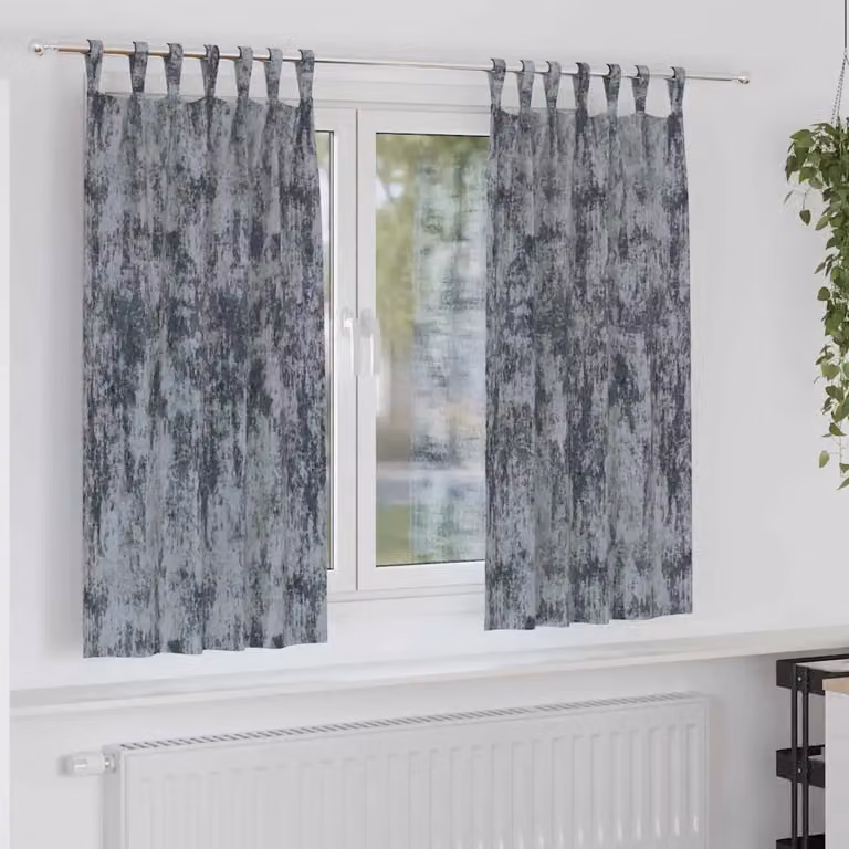 Set di 2 tende oscuranti in velluto vidaXL, colore grigio argento, termoisolanti, L: 175 cm x H: 140 cm
