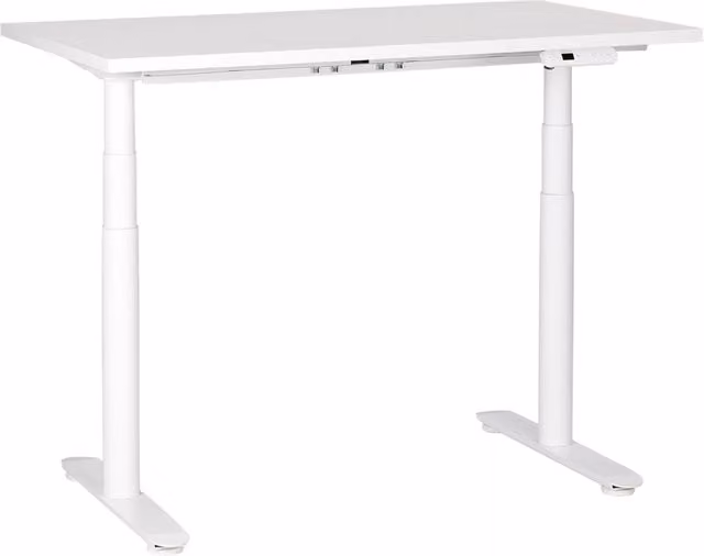 Scrivania regolabile in altezza elettricamente BELIANI bianca con piano in MDF e struttura in metallo L: 120 cm, P: 72 cm