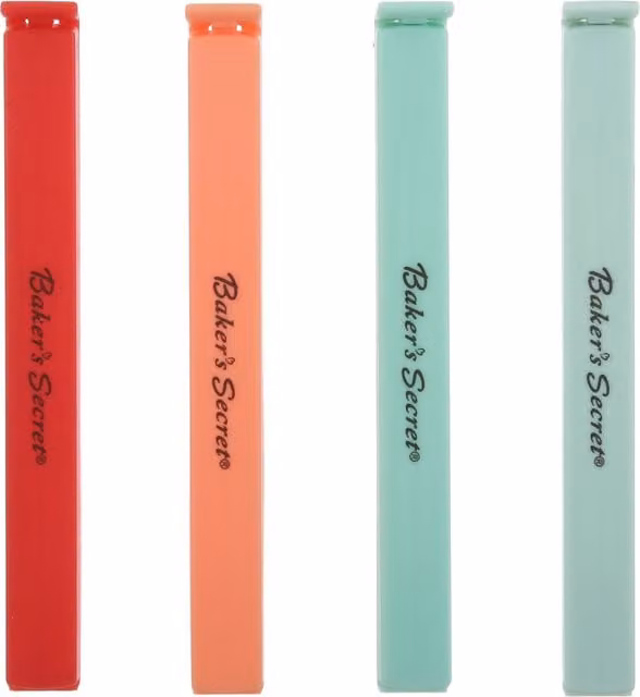 Set di 4 clip chiudisacchetti lunghe multicolore Baker's Secret
