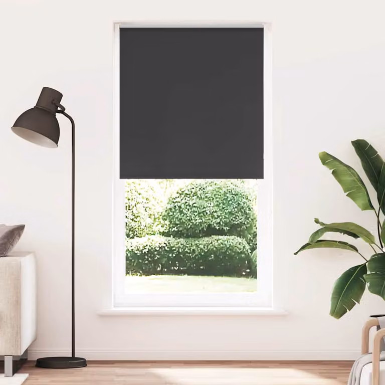 Tenda a Rullo Oscurante vidaXL in Poliestere, Colore Antracite/Nero, L: 115 cm, H: 210 cm