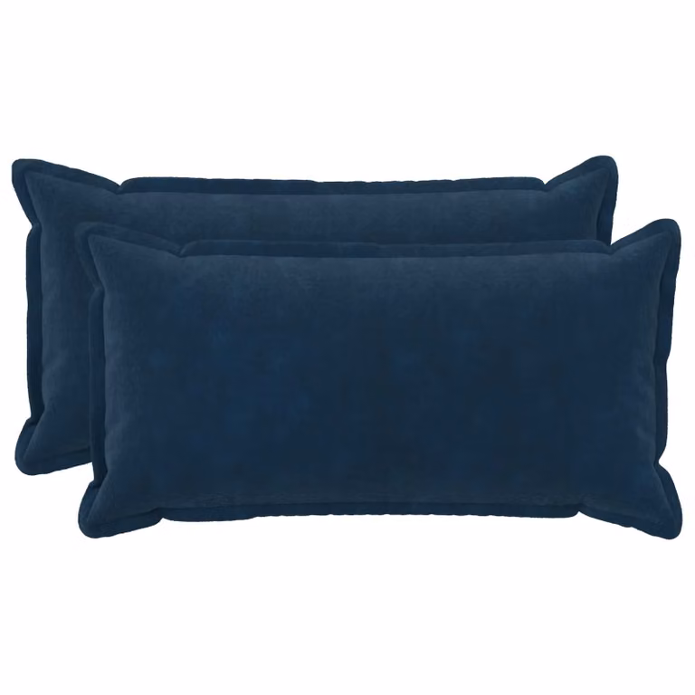 Set di 2 federe vidaXL HOUTEN blu in microfibra, L 40 cm x P 80 cm