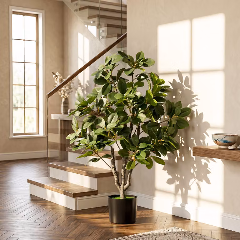 Albero artificiale Costway verde con 25 rami e foglie fitte e vaso zavorrato per interno ed esterno, Altezza: 80 cm