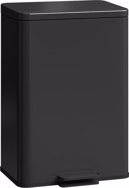 Pattumiera a pedale HOMCOM da 20 L con coperchio soft-close e secchio rimovibile, Nero opaco