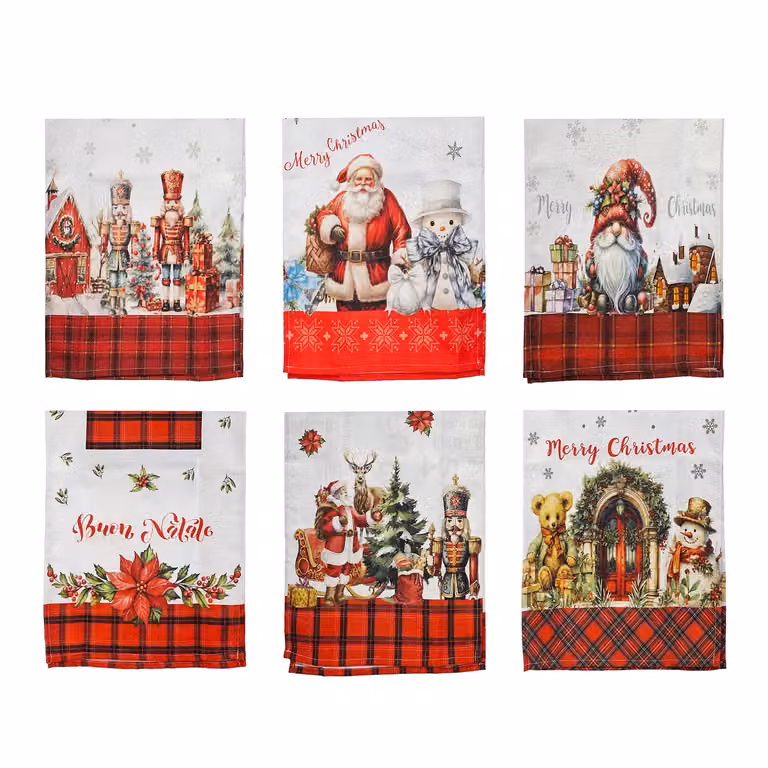 Runner da tavola natalizio Vestiamo Casa, decorazione grafica rossa in poliestere, L: 140 cm, P: 40 cm