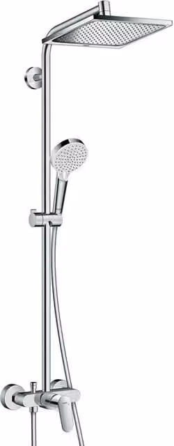 Pannello doccia Hansgrohe Crometta E 240 con miscelatore e doccino a mano, finitura cromata