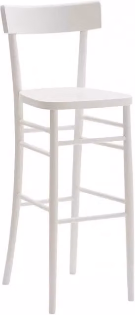 Sgabello shabby chic in legno di faggio bianco Mobili 2G