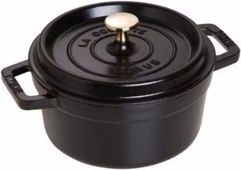 Casseruola Cocotte Rotonda Staub in Ghisa Smaltata Nero, Capacità 2,24 l