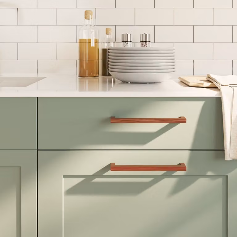 Set di 10 maniglie per mobili a barra vidaXL in acciaio inox colore bronzo