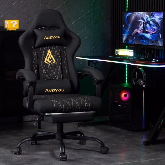 Sedia Gaming Xylo Ergonomica in Ecopelle con Poggiapiedi e Braccioli Nero