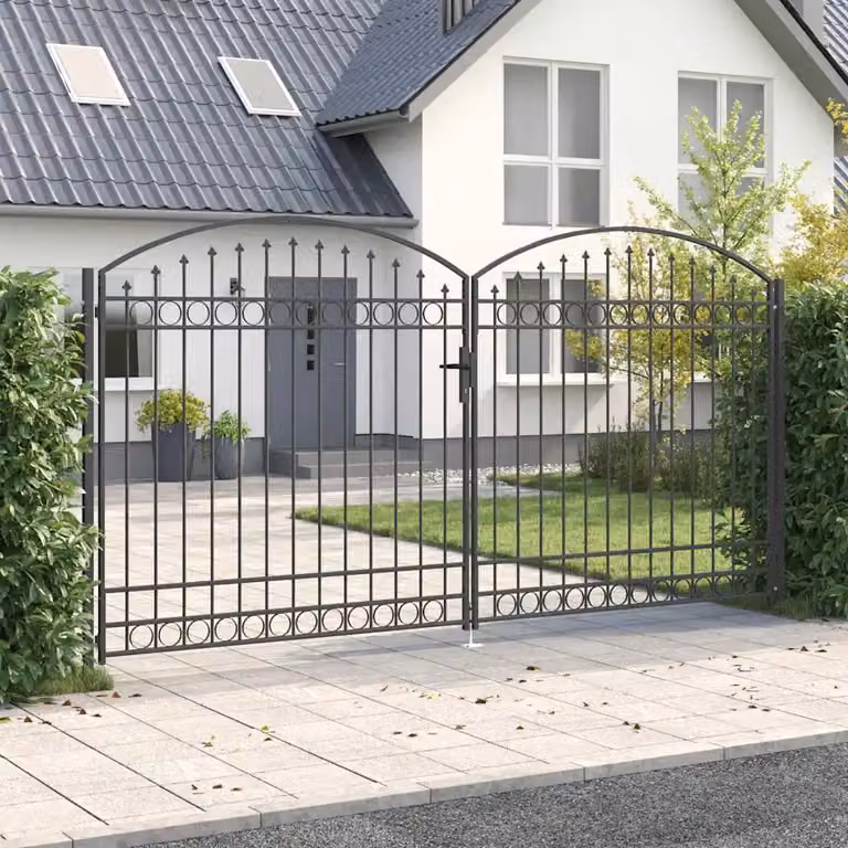 Cancello doppio per recinzione vidaXL ASSEN in acciaio antracite L: 401 cm, H: 250 cm