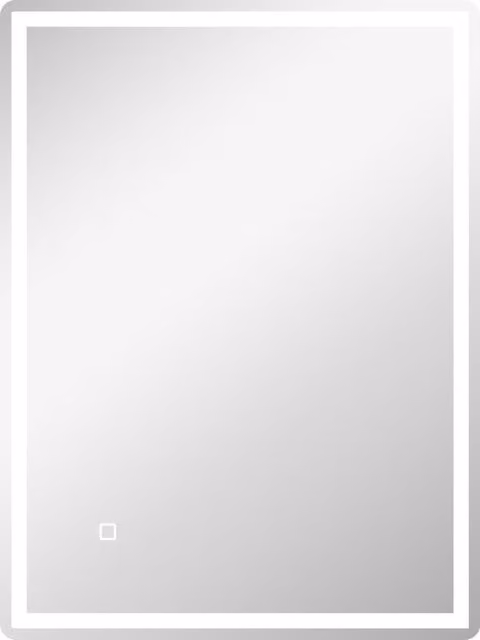 Specchio da bagno a parete HOMCOM con LED, interruttore touch e funzione antivapore, Bianco, L: 60 cm, H: 80 cm, P: 4 cm