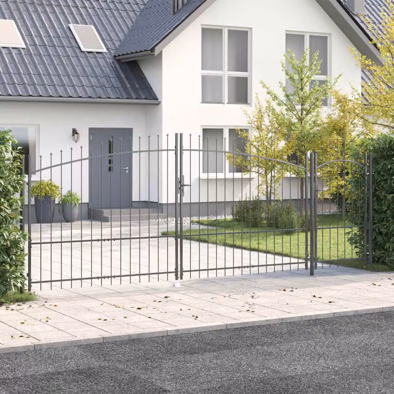 Cancello da giardino vidaXL WOERDEN in acciaio antracite, L: 500 cm, H: 175 cm