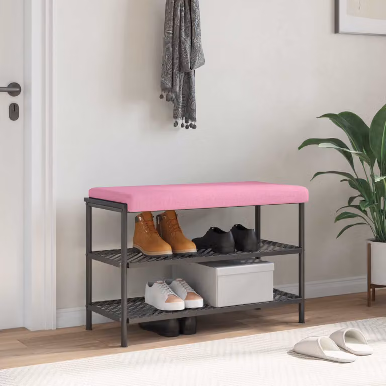 Cuscino per panchina vidaXL in tessuto rosa con antiscivolo e imbottitura in schiuma, L/P/H: 80 x 38 x 35 cm