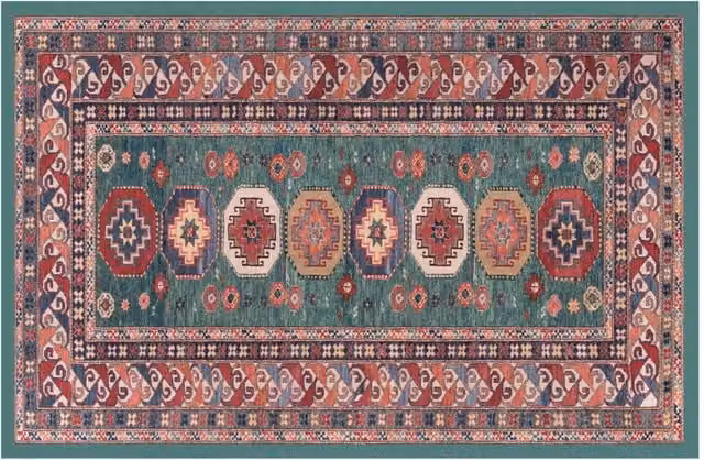 Tappeto Antiscivolo e Lavabile Biancheriaweb Linea Emozioni D'Oriente Disegno Kazak Multicolore L: 201 cm, P: 314 cm