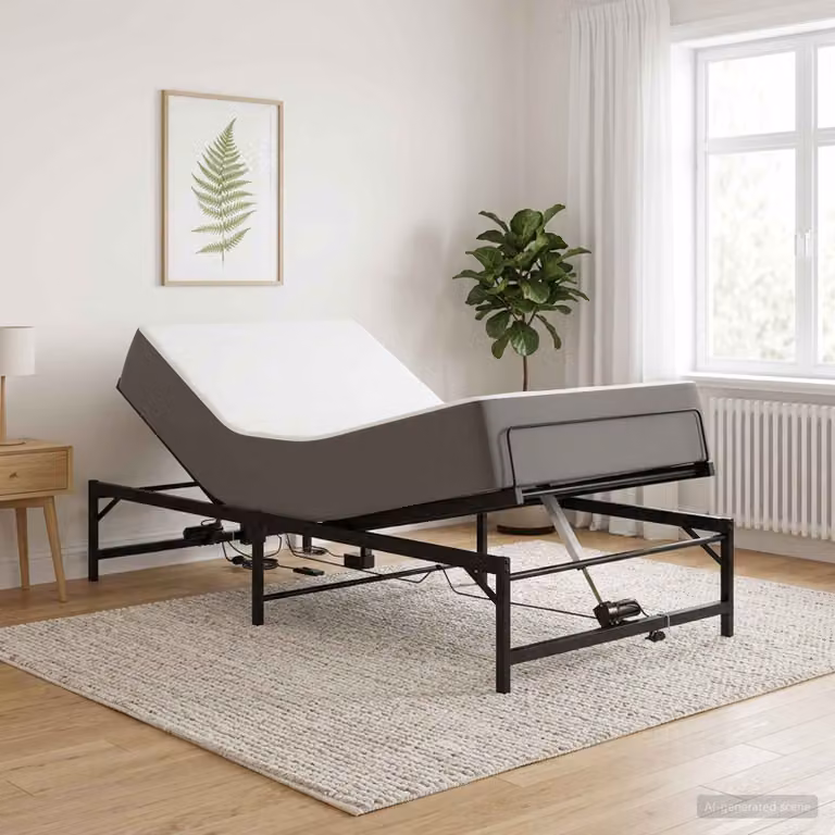 vidaXL Telaio Letto Elettrico Regolabile in Metallo Nero L: 107 cm, P: 201 cm
