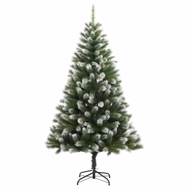 Albero di Natale artificiale con neve fioccata vidaXL, verde e bianco, Altezza: 210 cm