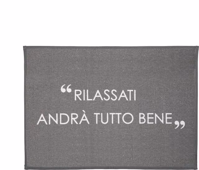 Tappeto da cucina KASANOVA Quotes antracite, modello moderno rettangolare antiscivolo in cotone e poliestere, L: 80 cm x P: 50 cm