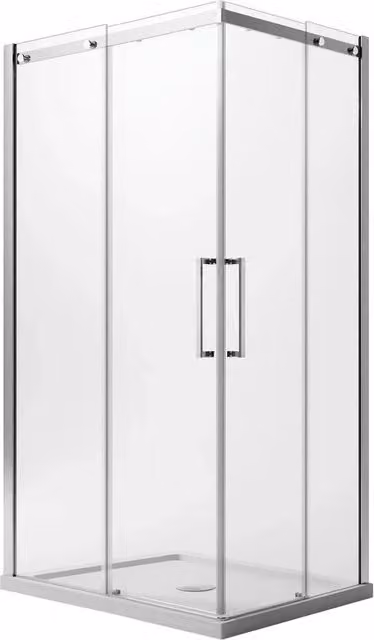Box Doccia Rettangolare Idralite Prime Corner con Vetro Trasparente da 8mm e Trattamento EasyClean, L 90 cm x P 80 cm x H 198 cm, Apertura a Sinistra