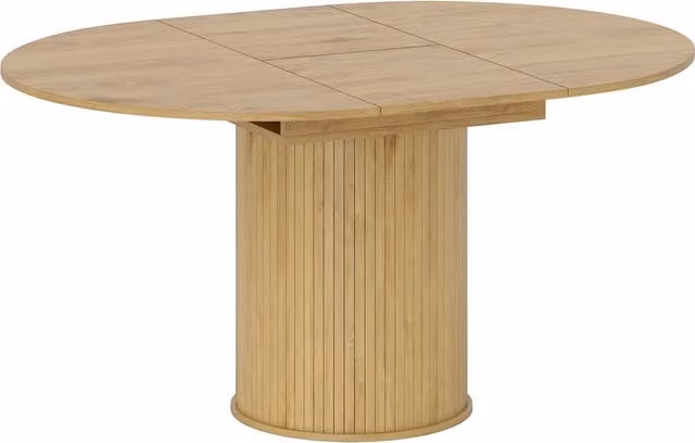 Tavolo da pranzo espandibile HOMCOM da rotondo a ovale per 6-8 persone con base a piedistallo in legno e acciaio, color marrone