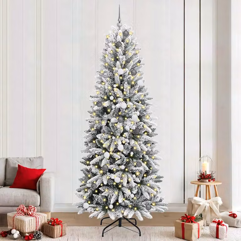 Albero di Natale artificiale vidaXL con luci LED bianco e verde, Altezza: 240 cm
