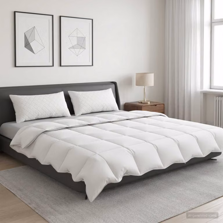 Piumone estivo vidaXL FULDA per adulti in 90% piuma d'oca e cotone, L 220 x L 240 cm, bianco
