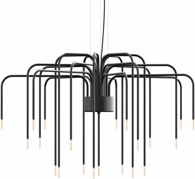 Karman Boom Lampada a Sospensione Regolabile in Metallo Nero con LED Luce Bianco Caldo