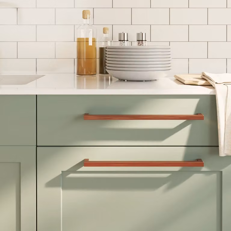 Set di 20 maniglie a barra vidaXL in acciaio inox color bronzo, Lunghezza: 32 cm