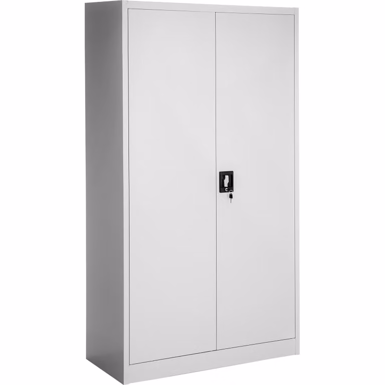 Armadio portadocumenti Tectake con asta appendiabiti e serratura, grigio, L: 80 cm, P: 40 cm, H: 180 cm